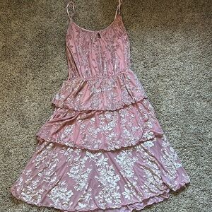 Waxing studio pink velvet plus dress 3x